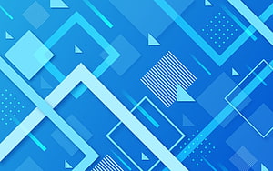 Blue Material Design Geometric Abstract Pattern with Triangles and Lines HD wallpaper