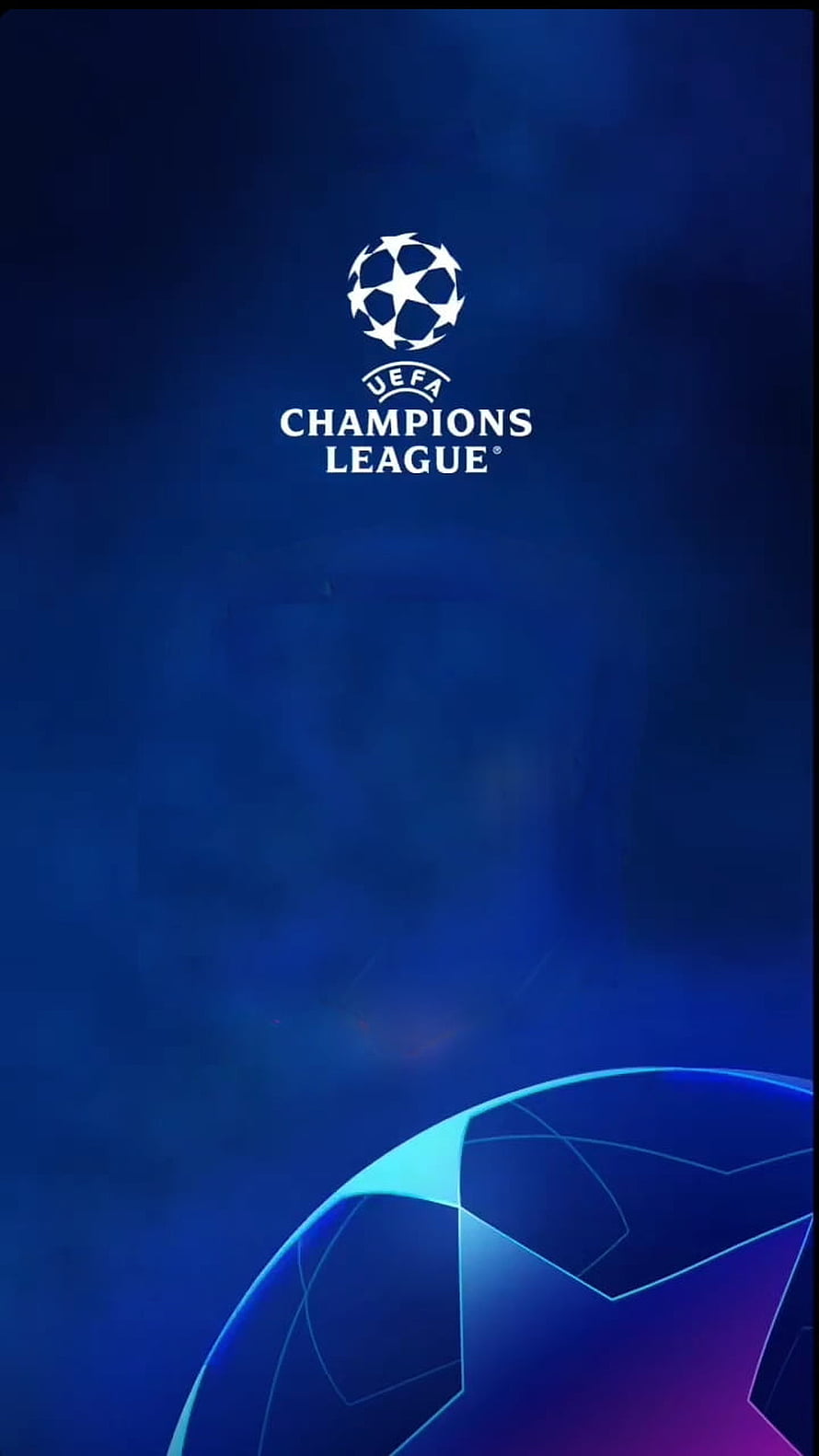 UEFA Champions League Official Logo on Dark Blue Background with Geometric Soccer Ball Design HD phone wallpaper