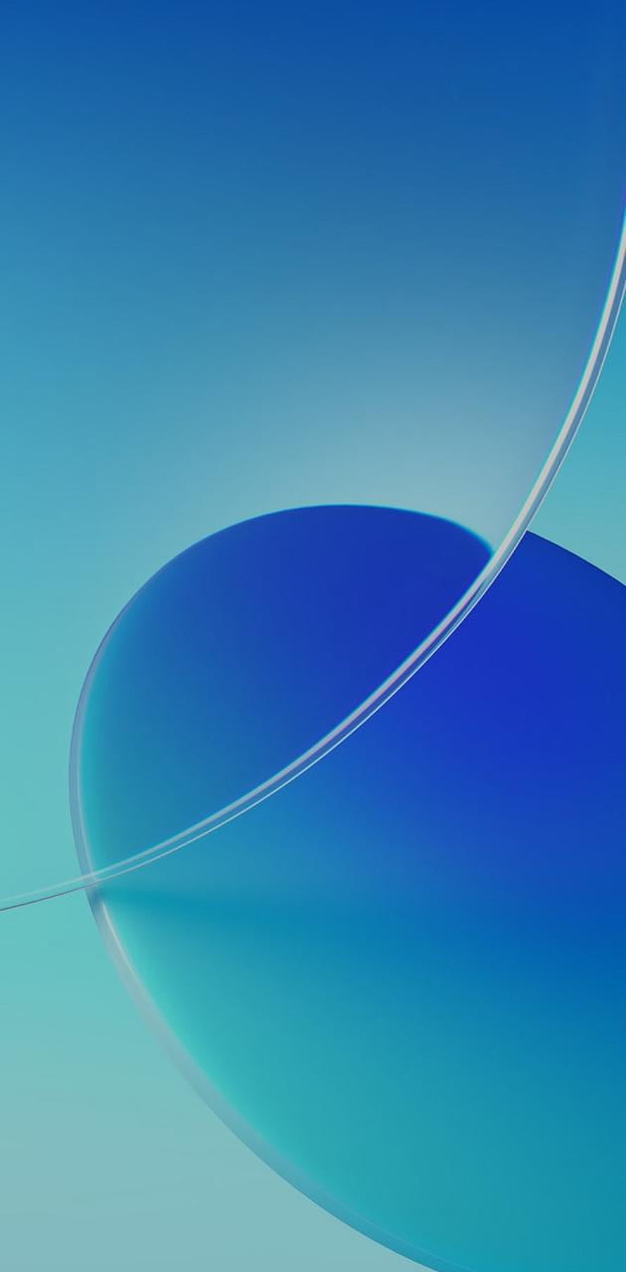 Abstract Blue Gradient Sphere With Curved Line HD phone wallpaper