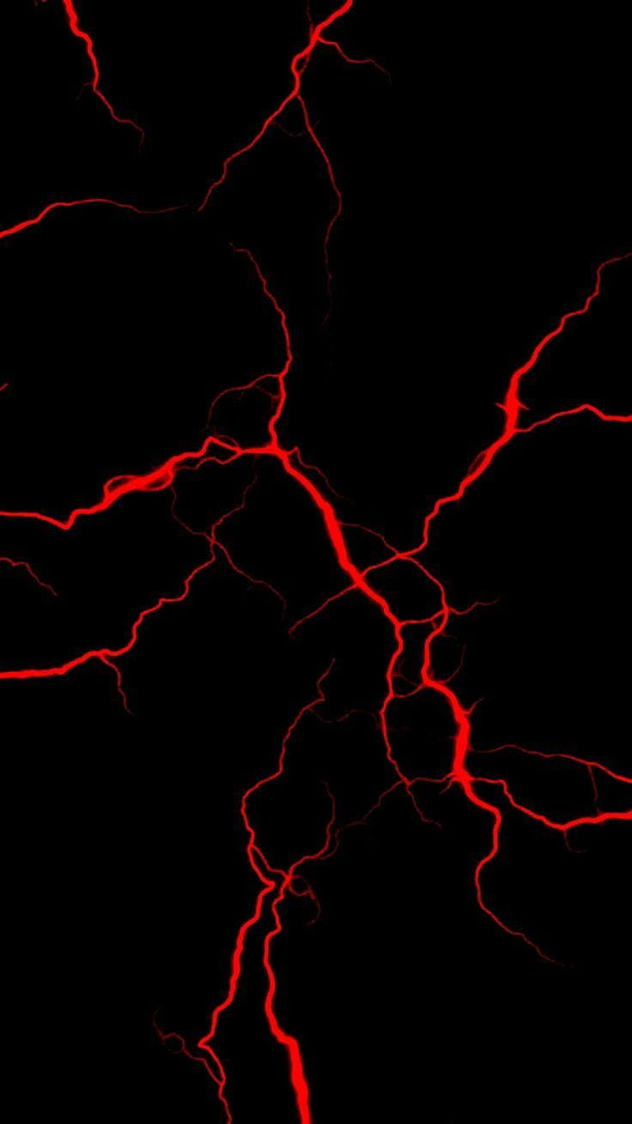 Abstract Red Lightning Bolts on Black Background HD phone wallpaper