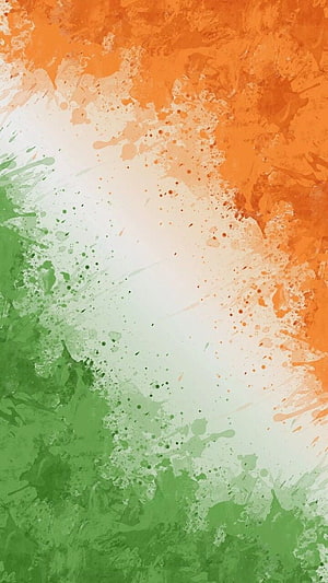 Abstract Orange Green And White Paint Splatter Background HD phone wallpaper