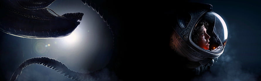 Alien Xenomorph and Astronaut in Dark Space HD wallpaper