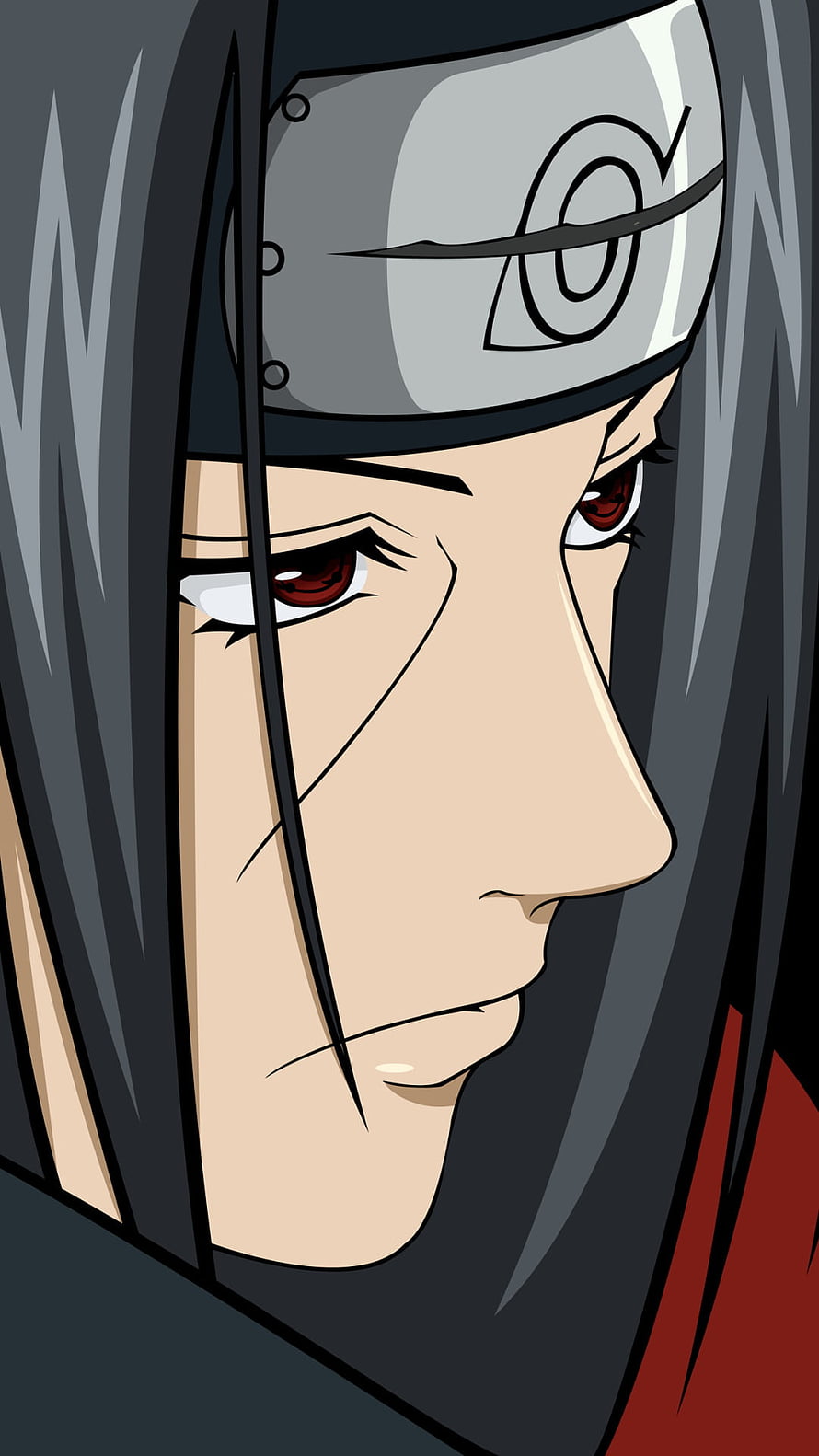 Itachi Uchiha Sharingan Close-Up Portrait From Naruto Anime Series HD phone wallpaper