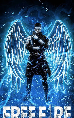DJ Alok with Glowing Blue Angel Wings and Smoke Effects HD phone wallpaper
