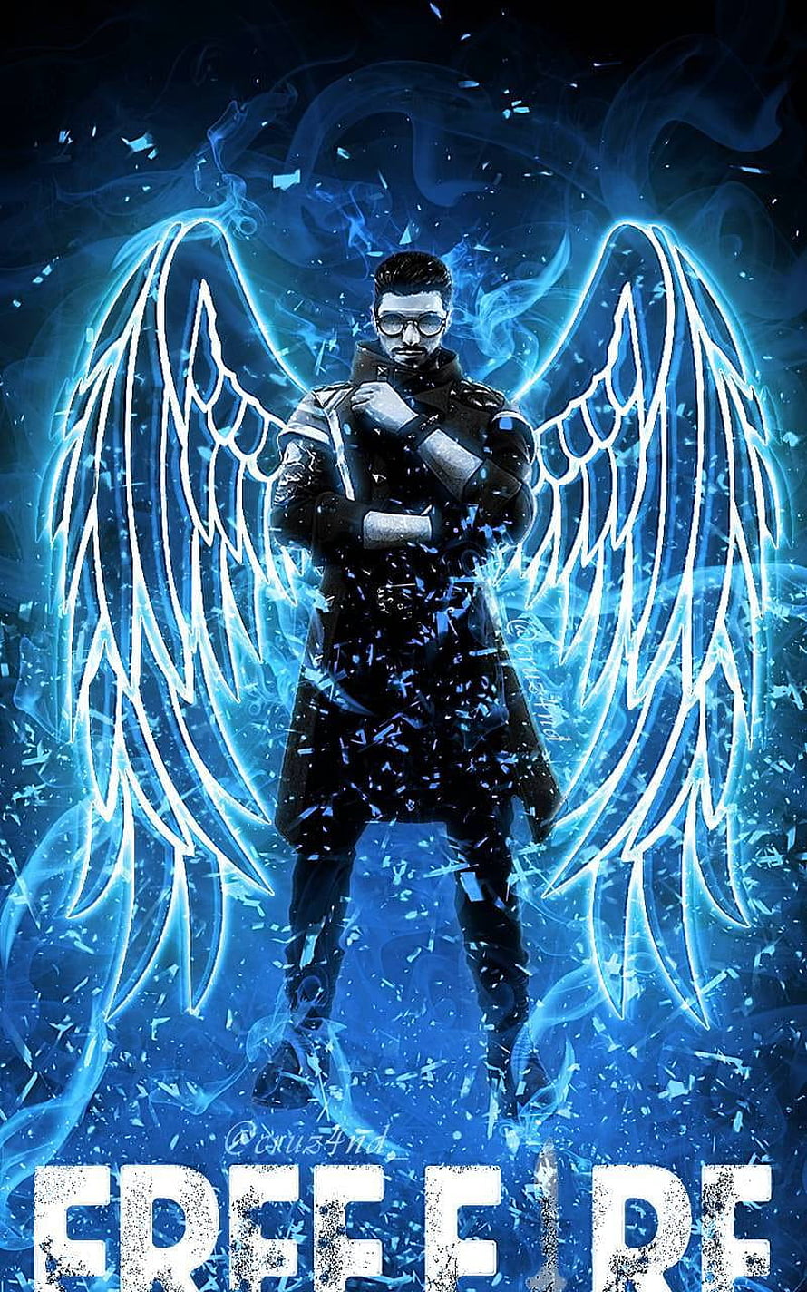 DJ Alok with Glowing Blue Angel Wings and Smoke Effects HD phone wallpaper