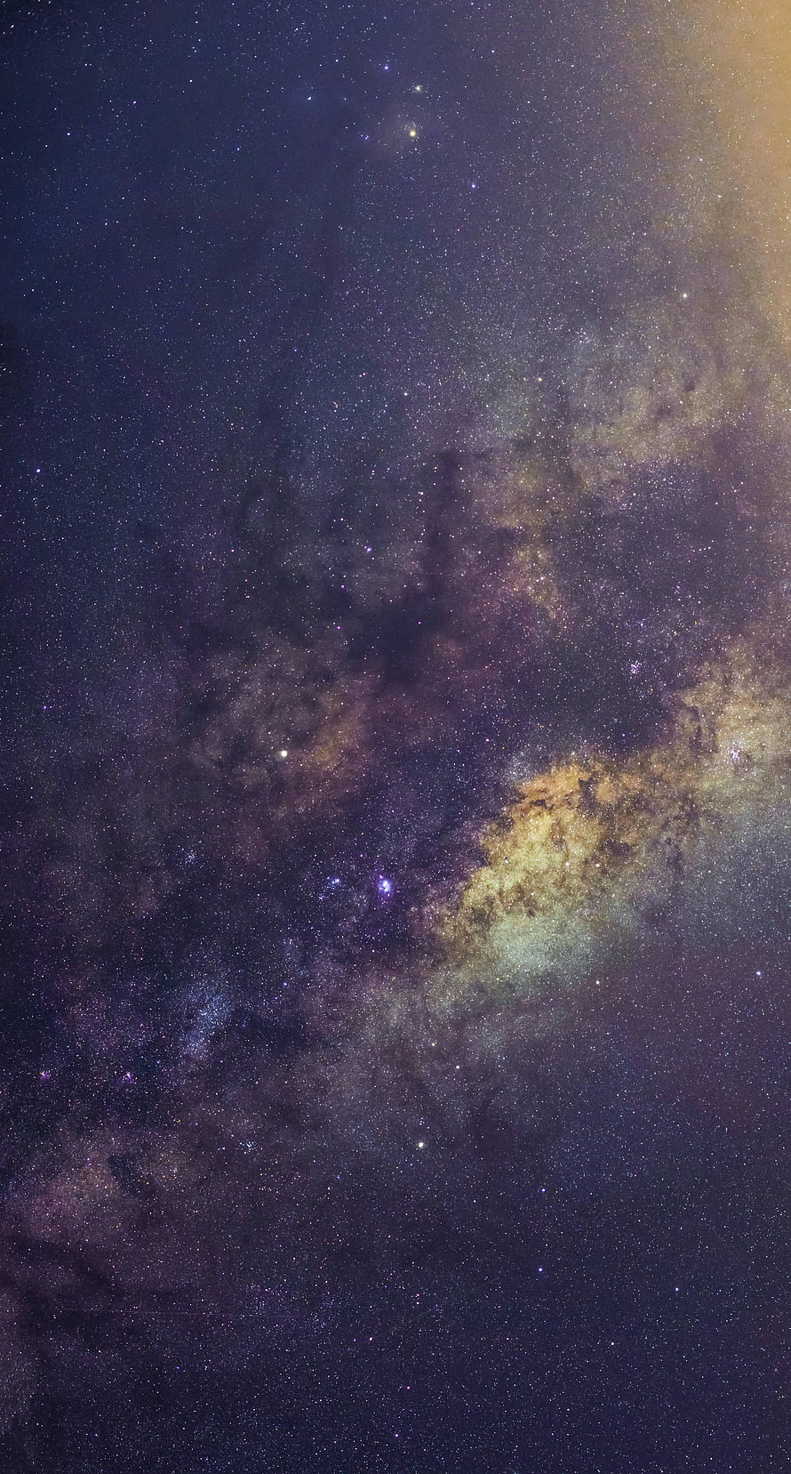 Milky Way Galaxy Core with Dense Star Fields and Nebulae in Deep Space HD phone wallpaper
