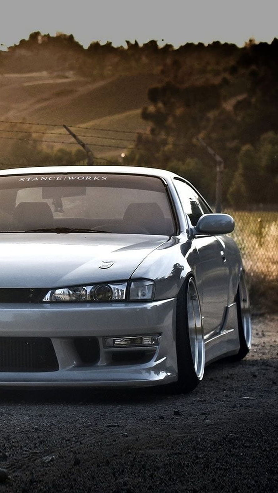 Silver Nissan Silvia S15 Stance Build with Low Ride Height and Custom Wheels HD phone wallpaper