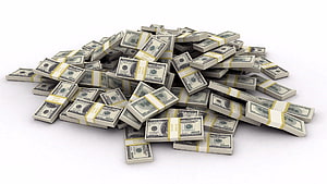 Pile of Bundled One Hundred Dollar Bills on White Background HD wallpaper