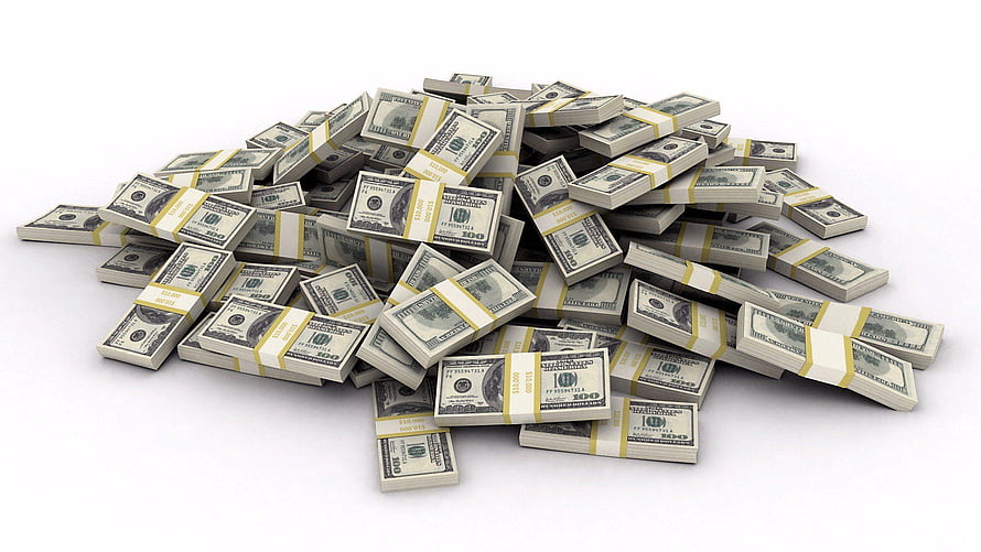 Pile of Bundled One Hundred Dollar Bills on White Background HD wallpaper