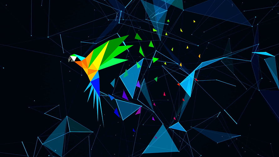 Parrot Security OS 4.8 Default Geometric Parrot Wallpaper HD wallpaper