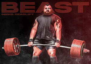 Eddie Hall 500kg Deadlift Beast Strength Poster HD wallpaper