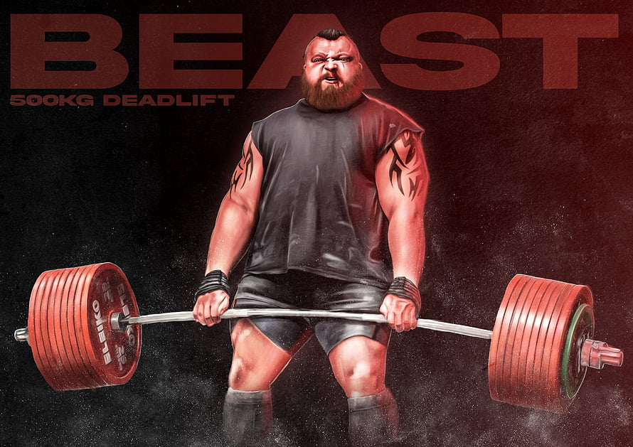 Eddie Hall 500kg Deadlift Beast Strength Poster HD wallpaper