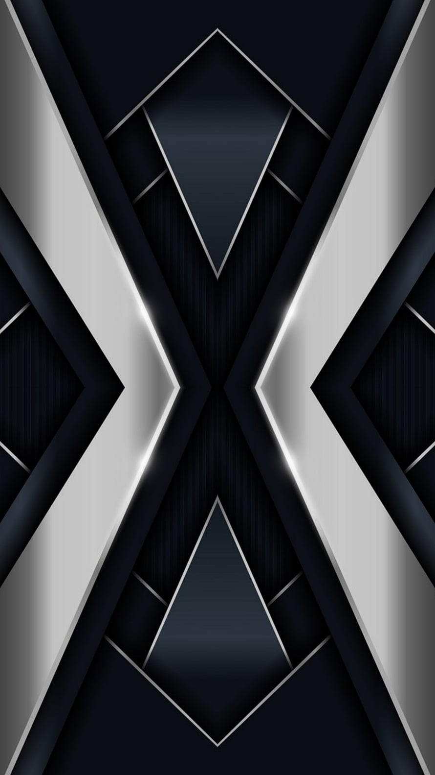 Sleek Geometric Abstract Wallpaper with Silver and Black Angular Shapes HD phone wallpaper