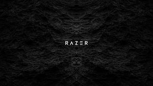 Razer Black Textured Abstract Wallpaper with White Logo HD wallpaper