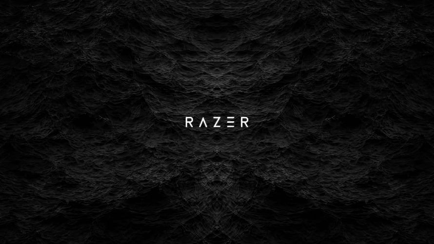 Razer Black Textured Abstract Wallpaper with White Logo HD wallpaper