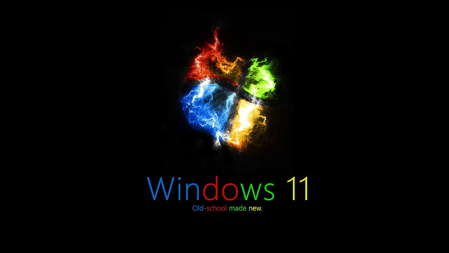 Windows 11 Electric Plasma Logo on Black Background HD wallpaper