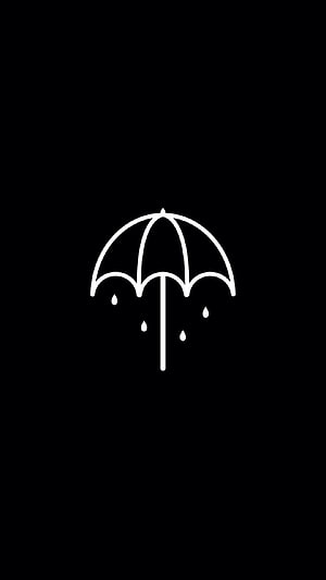 Bring Me The Horizon Umbrella Logo Minimalist Black and White Icon HD phone wallpaper