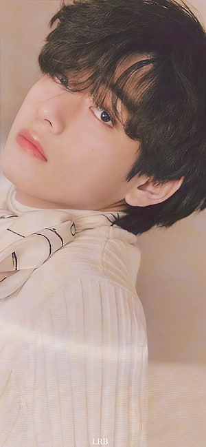Kim Taehyung BTS Portrait in Soft White Pleated Attire HD phone wallpaper