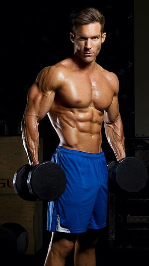 Kyle Clarke Bodybuilder Gym Workout Dumbbell Training Portrait HD phone wallpaper