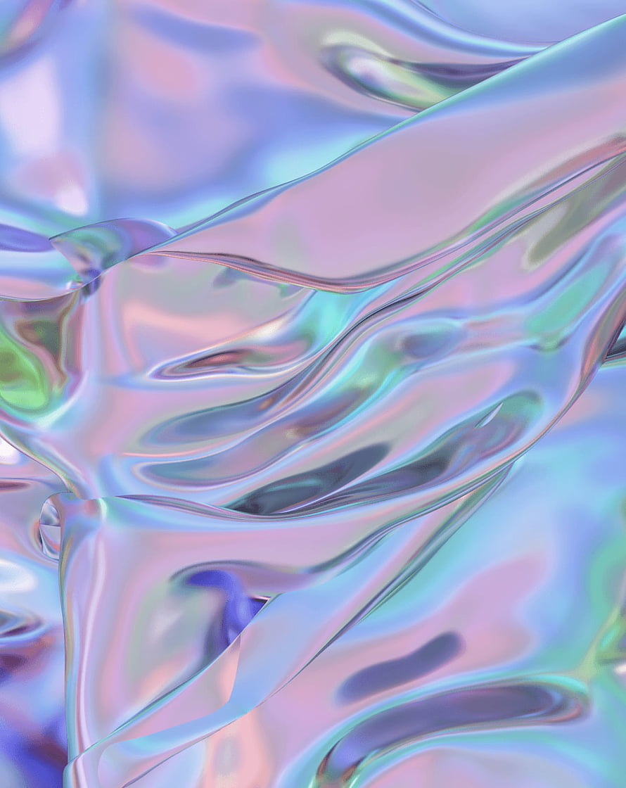 Abstract Liquid Chrome Texture with Iridescent Holographic Waves and Metallic Sheen HD phone wallpaper