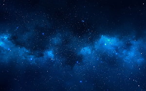 Vast Deep Blue Nebula and Starfield Across the Milky Way Galaxy HD wallpaper