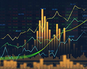 Financial Stock Market Chart With Trend Lines And Data Grid Background HD wallpaper