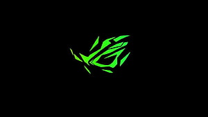 Green ROG Logo on Black Background Minimalist Gaming Brand Emblem HD wallpaper