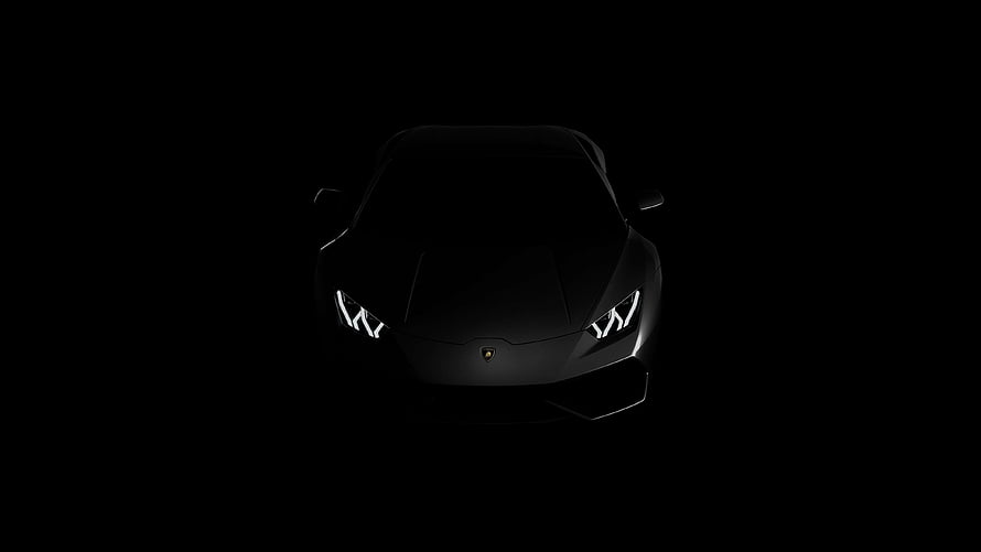 Lamborghini Huracan Front View in Dramatic Blackout Lighting HD wallpaper