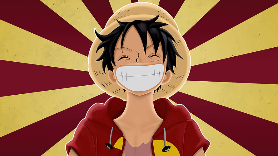 Monkey D. Luffy Wearing Straw Hat And Red Hoodie Anime Portrait HD wallpaper