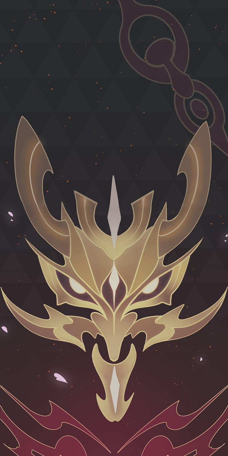 Arataki Itto Genshin Impact Namecard Artwork with Golden Mask and Dark Background HD phone wallpaper