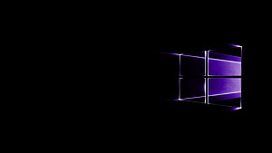 Windows 10 Dark Purple Neon Logo on Black Background Minimalist Desktop Wallpaper HD wallpaper