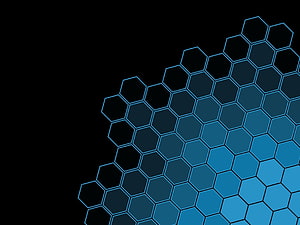 Abstract Blue Hexagon Grid Pattern on Black Background HD wallpaper