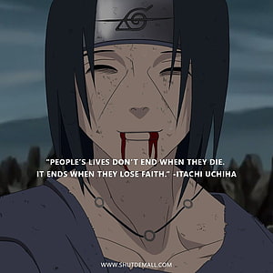 Itachi Uchiha Quote Wallpaper from Naruto Anime Series HD phone wallpaper