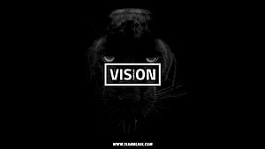 Black Panther Vision Character Face With Glowing Green Eyes In Dark Background HD wallpaper