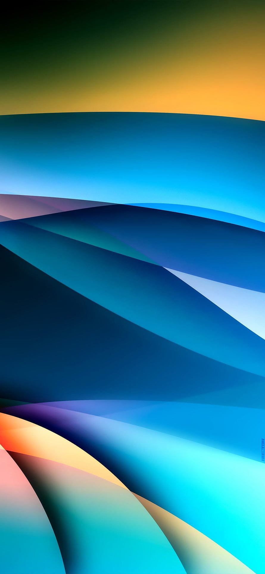 Abstract Geometric Waves in Blue and Orange Gradient HD phone wallpaper