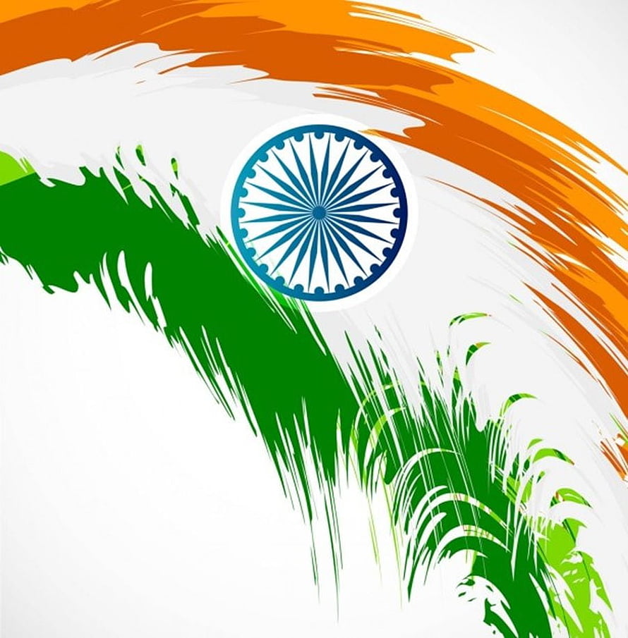Indian National Flag with Ashoka Chakra and Brush Stroke Design HD phone wallpaper