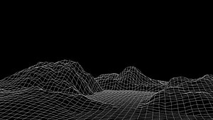 Abstract Wireframe Mountain Landscape Digital Art HD wallpaper