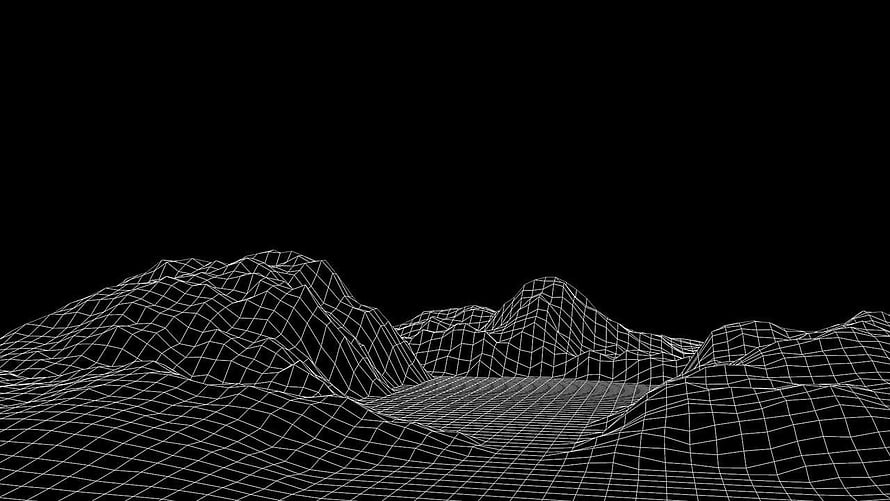 Abstract Wireframe Mountain Landscape Digital Art HD wallpaper