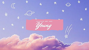 BTS Forever We Are Young Aesthetic Sky Wallpaper With Stars And Clouds HD wallpaper