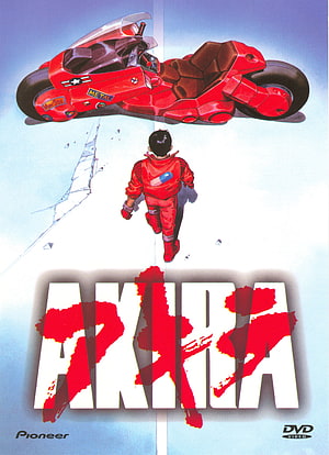 Akira Anime Poster Featuring Kaneda and His Red Motorcycle on a Cracked Road HD phone wallpaper