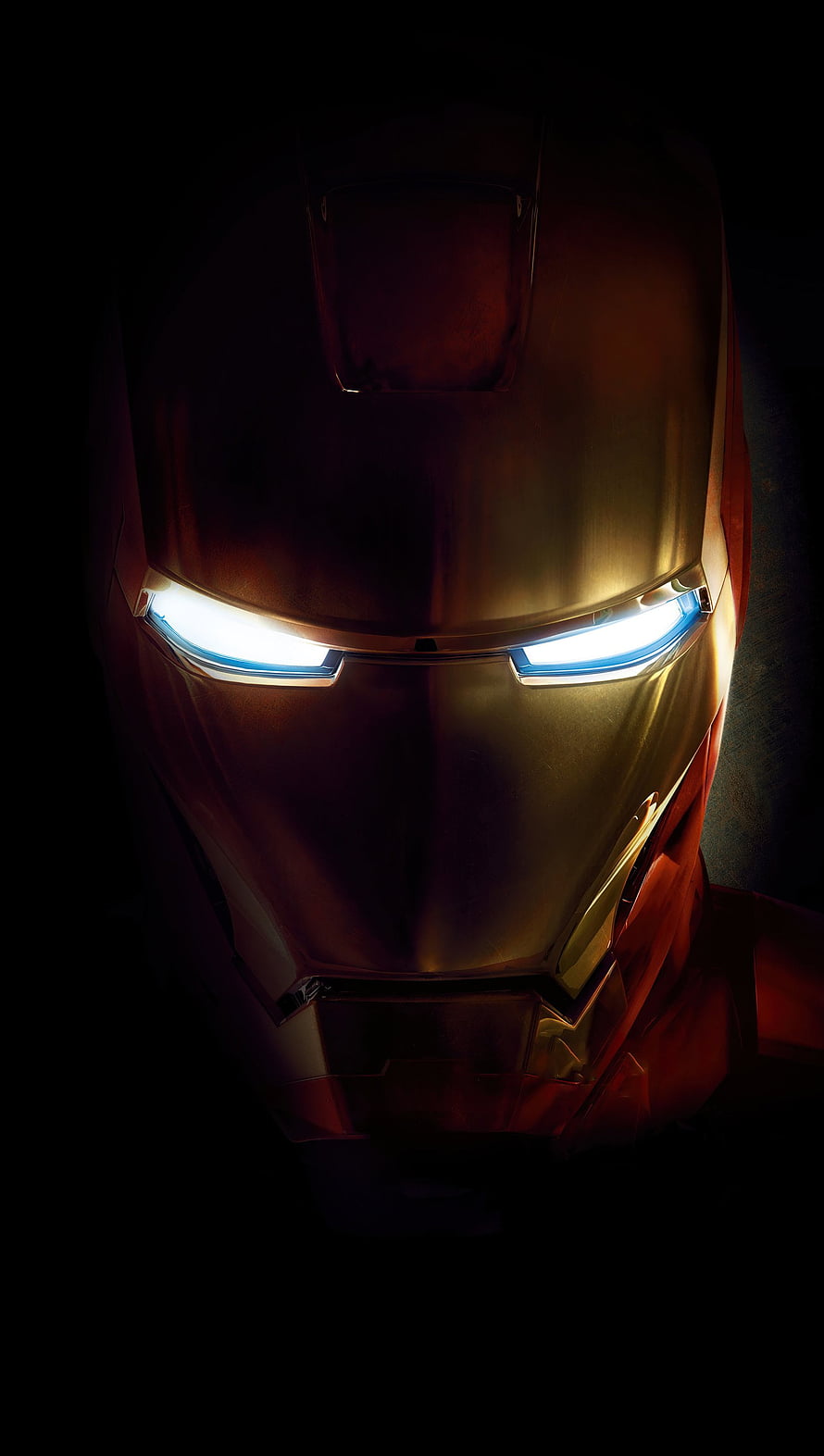 Iron Man Helmet Close-Up with Glowing Blue Eyes in Dramatic Dark Lighting, Ironman, automotive_exterior, eye HD phone wallpaper