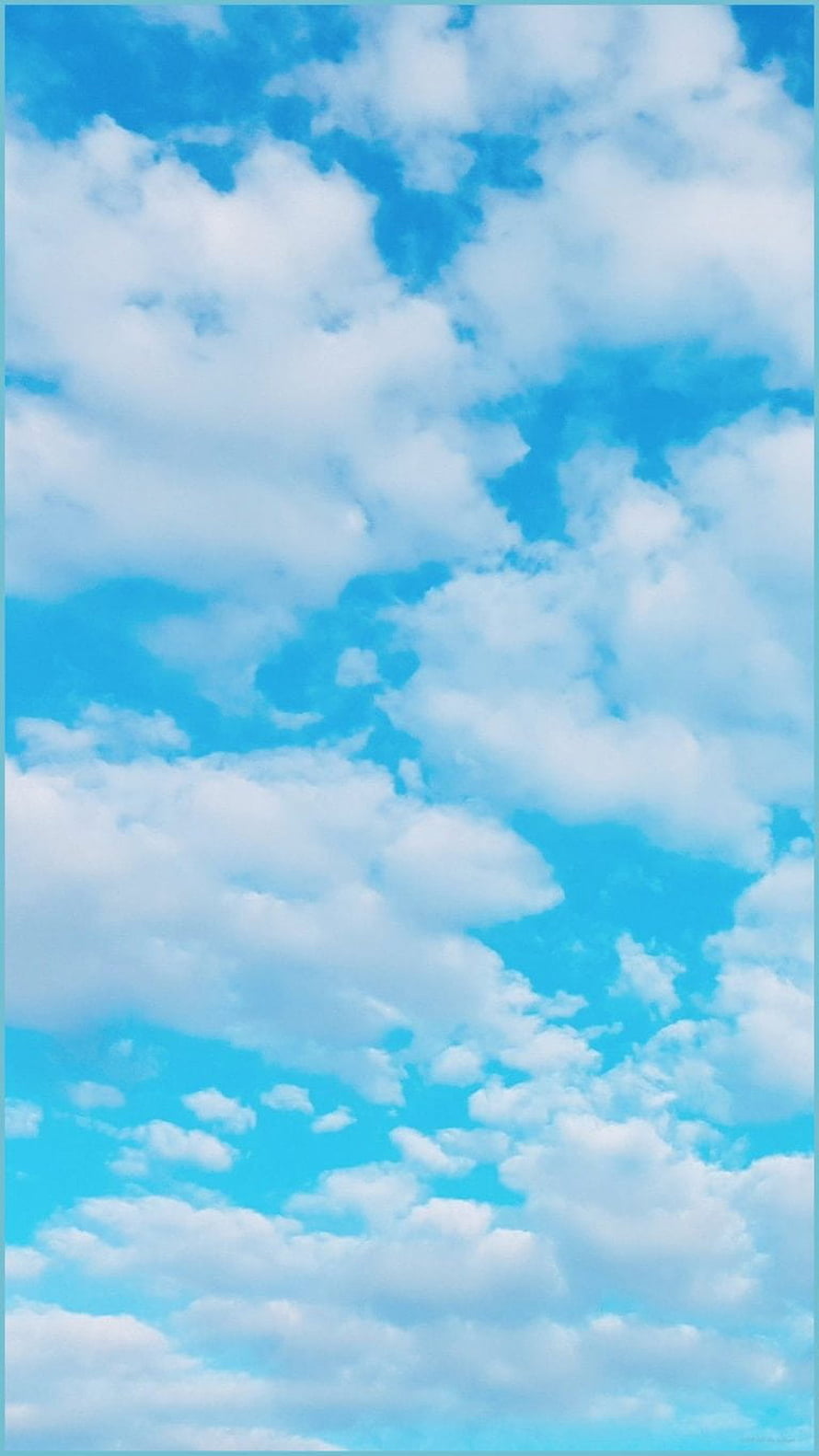 Serene Pastel Blue Sky With Fluffy White Clouds Aesthetic Nature Photography HD phone wallpaper
