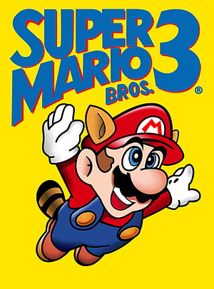 Super Mario Bros. 3 Classic Cover Art Featuring Mario in Raccoon Suit HD phone wallpaper