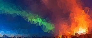 Vibrant Low Poly Gradient Abstract Background with Blue and Orange Triangles HD wallpaper