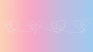 Minimalist Continuous Line Art Hearts on Soft Pastel Gradient Background HD wallpaper