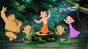 Chhota Bheem and Friends Dancing in the Jungle HD wallpaper