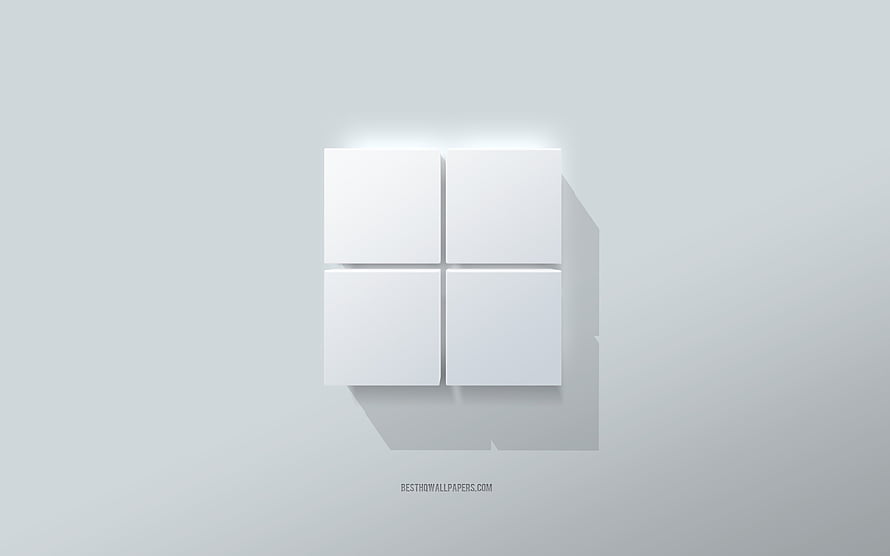 Minimalist White Microsoft Windows 11 Logo Wallpaper HD wallpaper