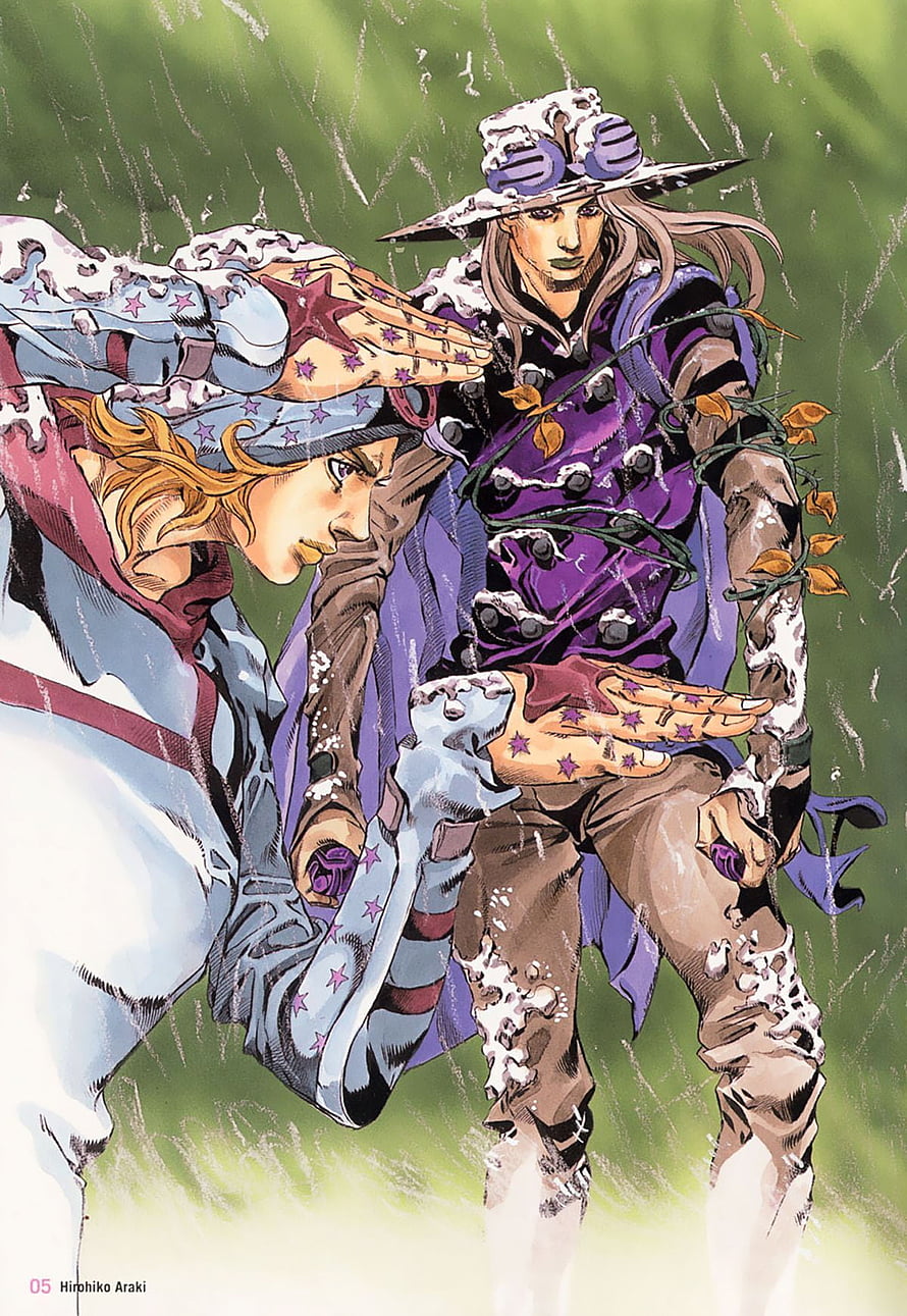 JoJo's Bizarre Adventure Steel Ball Run manga illustration by Hirohiko Araki HD phone wallpaper