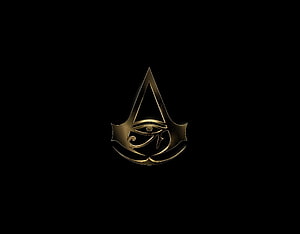 Assassin's Creed Golden Eye Emblem on Black Background HD wallpaper