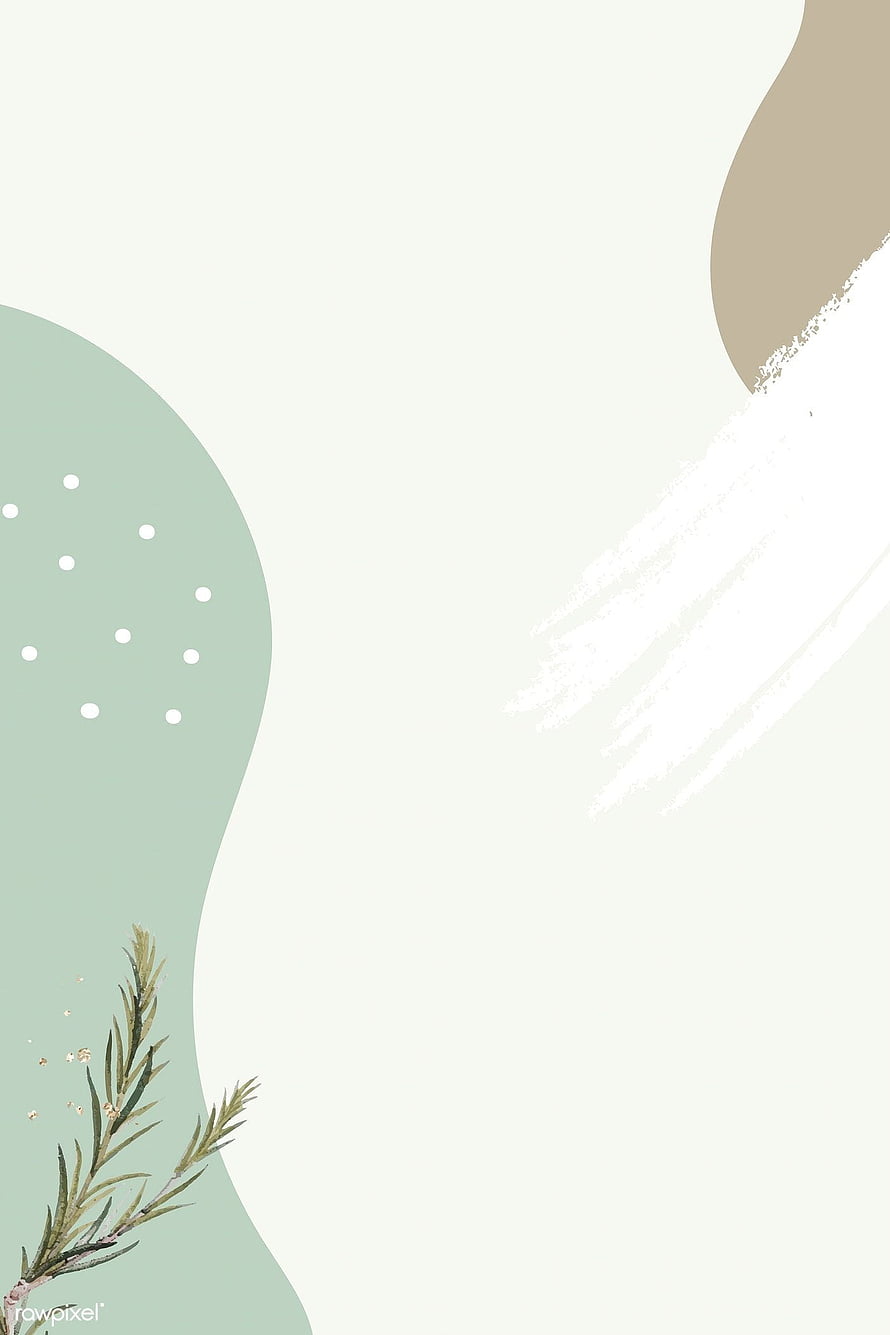 Minimalist sage green abstract background with paperbark branch and brush strokes HD phone wallpaper